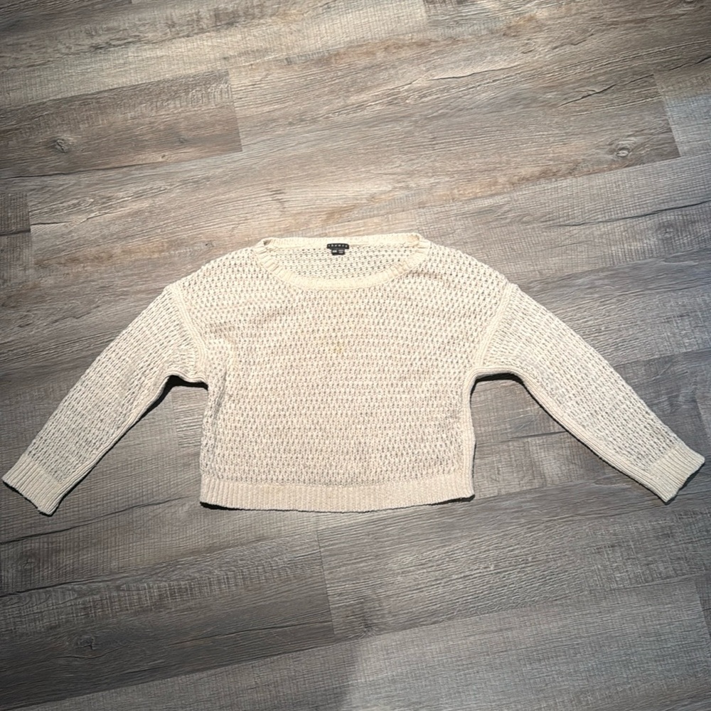 Theory Oatmeal Cropped Sweater